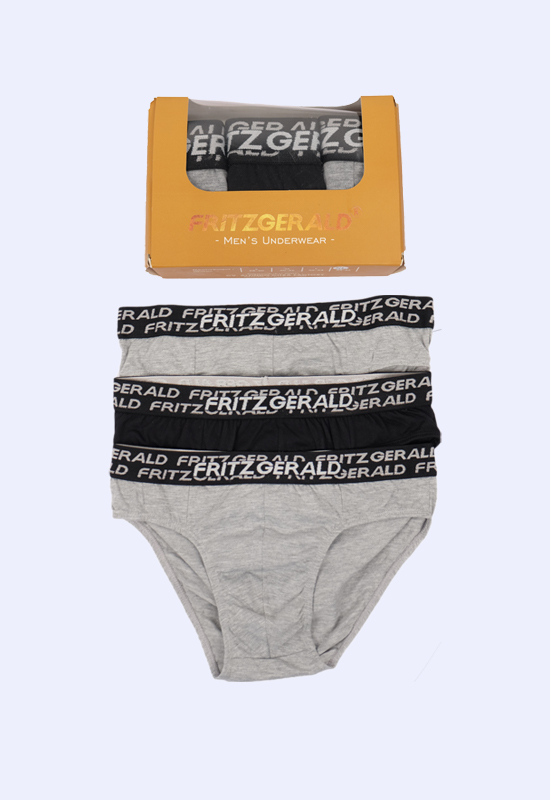 Celana Dalam Pria Dewasa Merk Fritzgerald - Mix Abu Hitam (Pack isi 3)